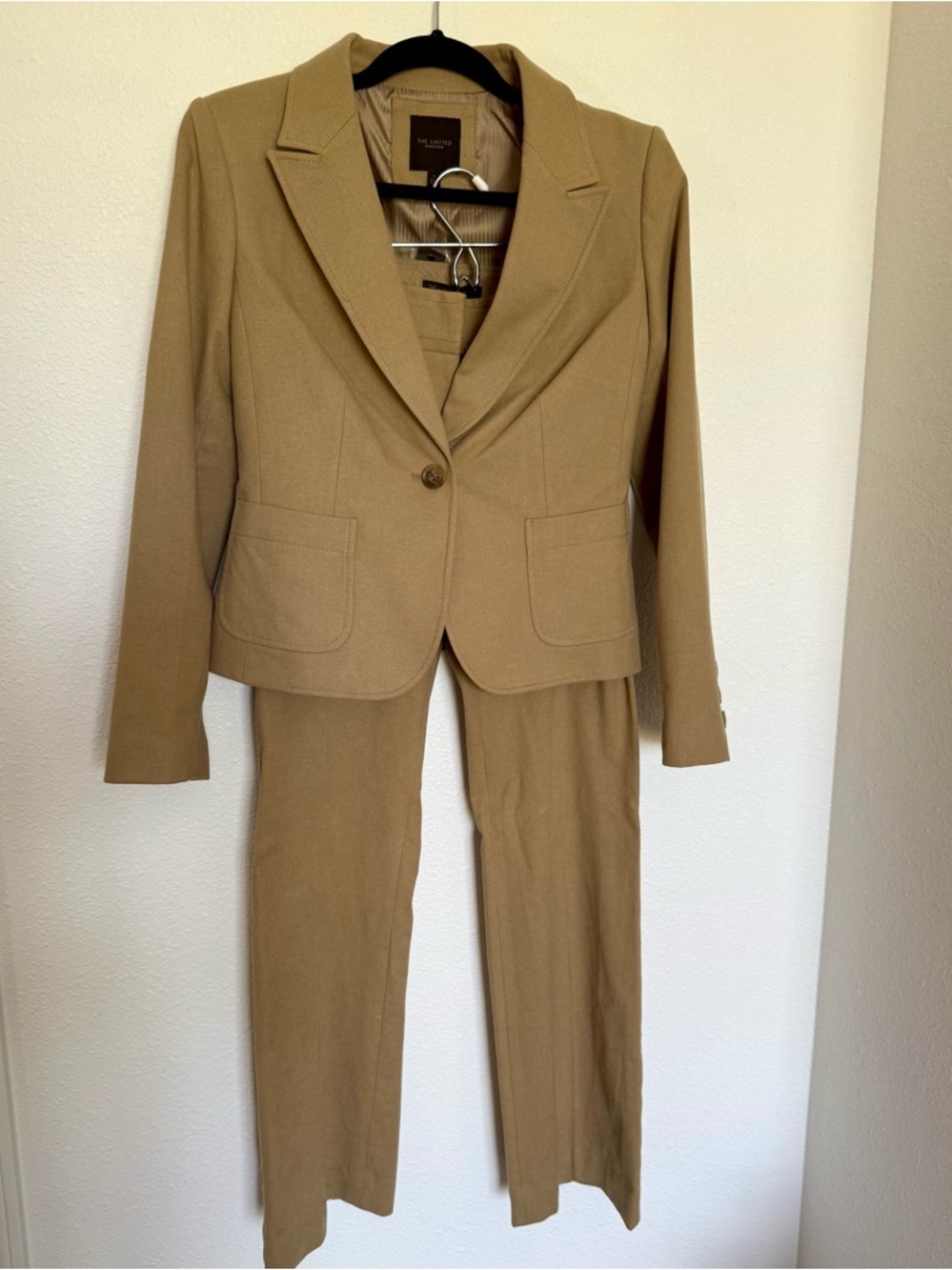 The Limited Camel Blazer Pant Suit Set Women’s Tailored Neutral Quiet Luxury - Picture 4 of 10